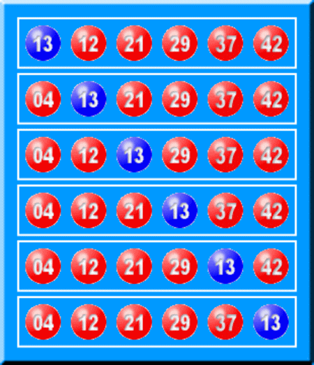 ロト6の2等当選パターン例